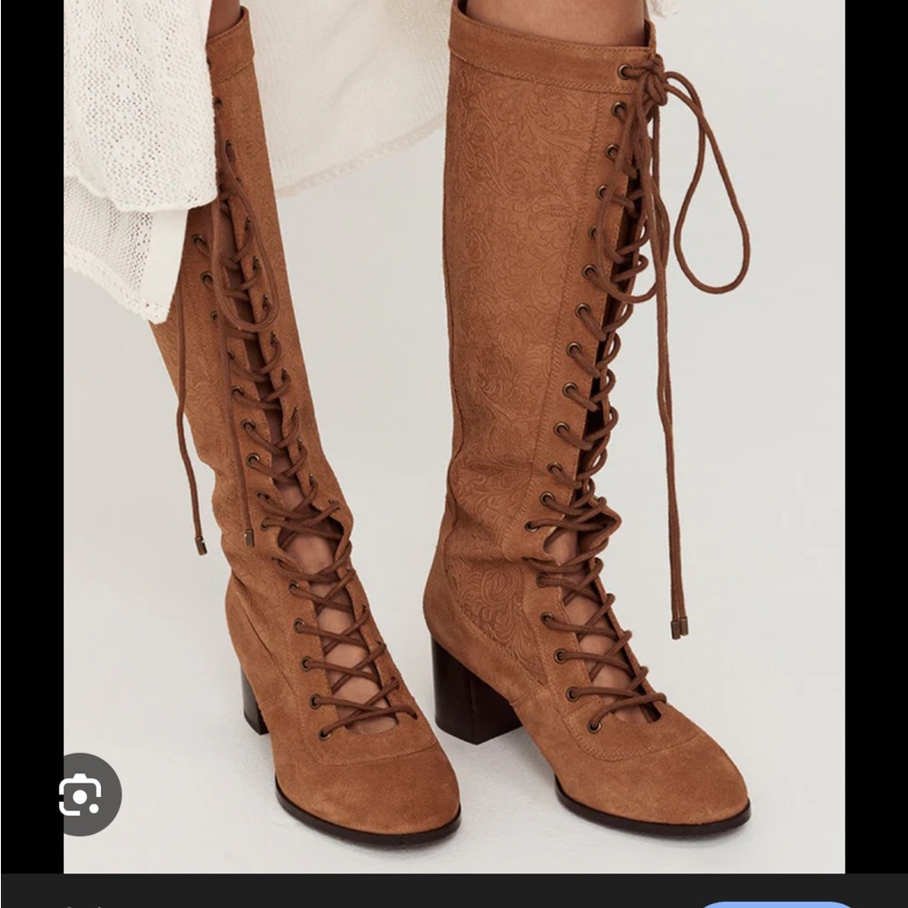 Spell Tan Lace-Up Knee-High Boots